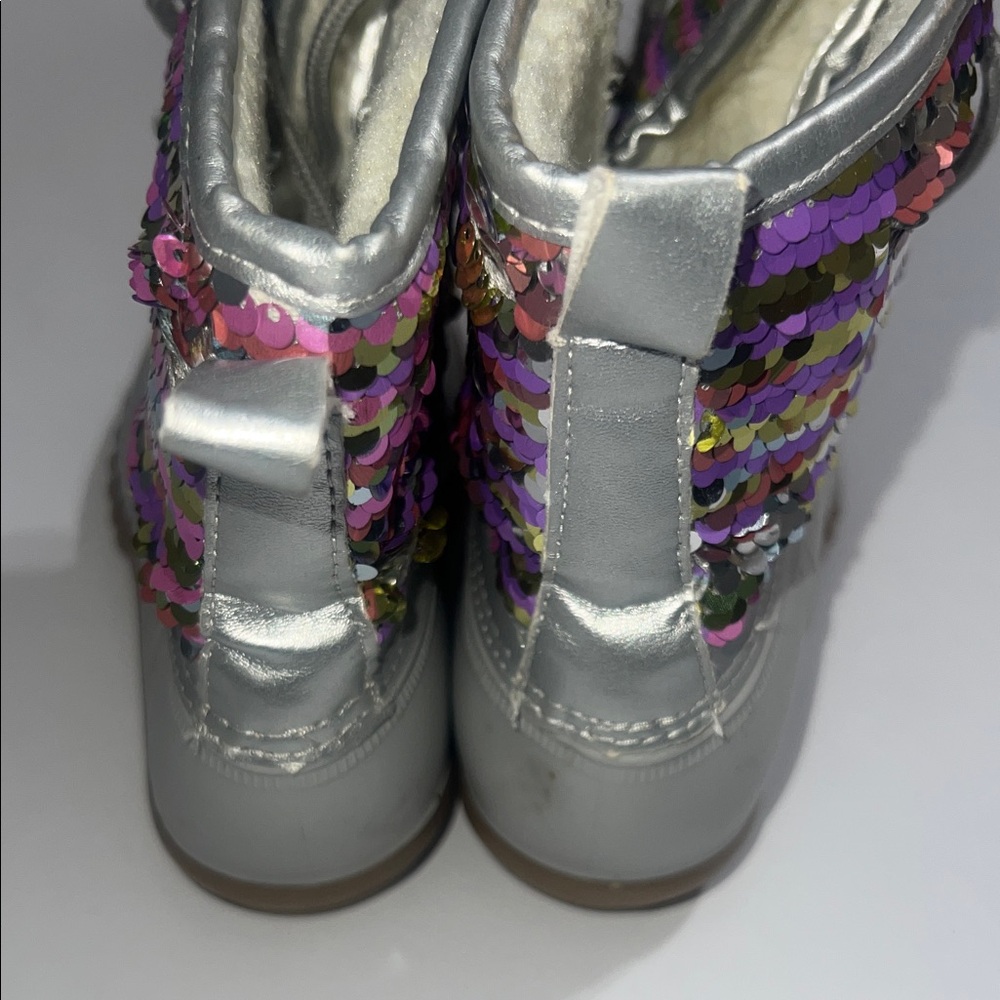 Olivia Miller Kids Sequin Rain & Snow Boots - Silver, Pink, Purple - Picture 5 of 8